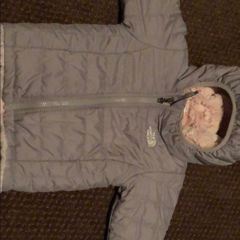 Baby girl northface reversible jacket